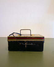 Load image into Gallery viewer, Vintage Metal Hinged Tin Box with Lock and Key - Made in England
