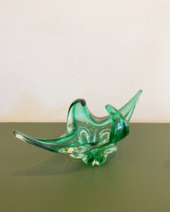 Vintage Murano Green Glass Bowl