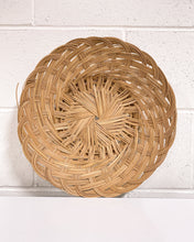 Load image into Gallery viewer, Vintage Rattan Woven Straw Flat Basket # 1
