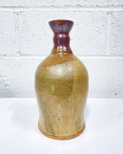 Stoneware Bottle Shaped Vase, Signed