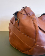 Load image into Gallery viewer, Large Brown Leather Duffel Bag
