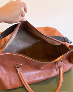 Large Brown Leather Duffel Bag