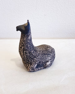 Black and White Ceramic Sitting Llama