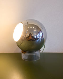 Vintage Chrome Eyeball Lamp on Lucite Stand