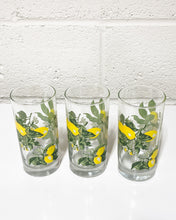 Load image into Gallery viewer, Vintage Set of 3 Lemon Drinking Glasses
