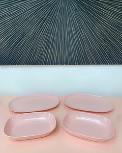 Vintage Bubblegum Pink Melamine Dish-ware - Set of 55