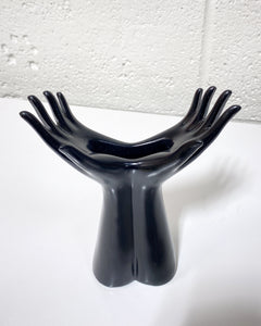 Open Hands Black Vase