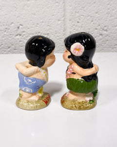 Vintage Hawaii Kissing Boy and Girl Salt and Pepper Shakers