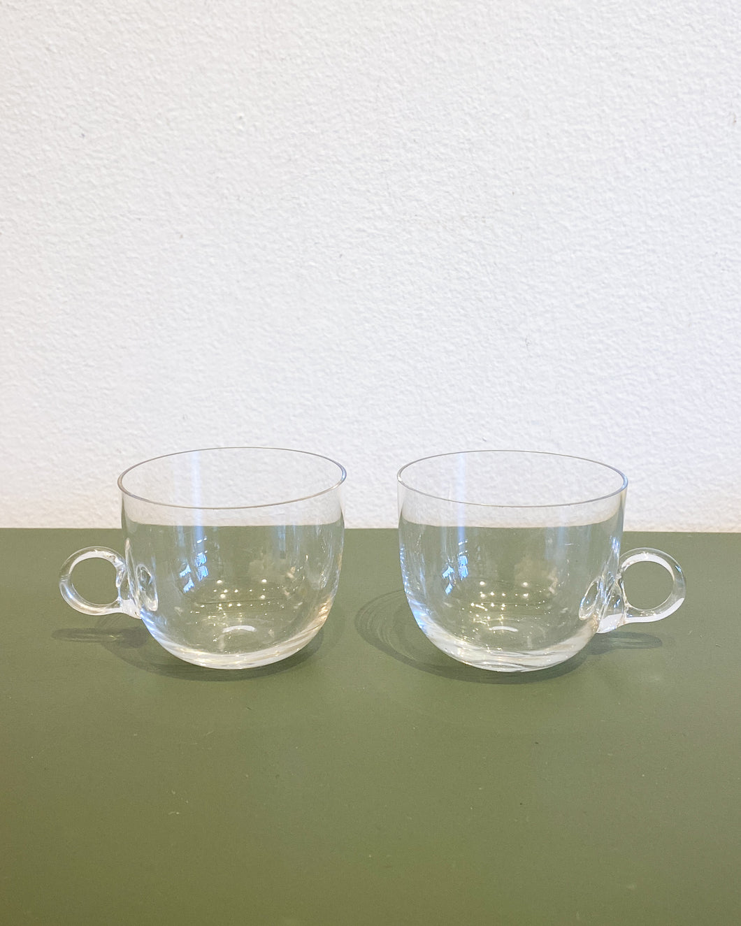 Vintage Pair of MCM Small Glass Cups