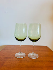 Peridot Green Wine Goblets