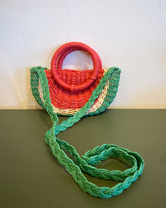 Small Woven Watermelon Purse