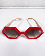 Load image into Gallery viewer, Red Octagonal Sunglasses
