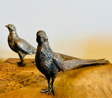 Load image into Gallery viewer, Bronze Pheasant With Long Tail Sculpture set of 2
