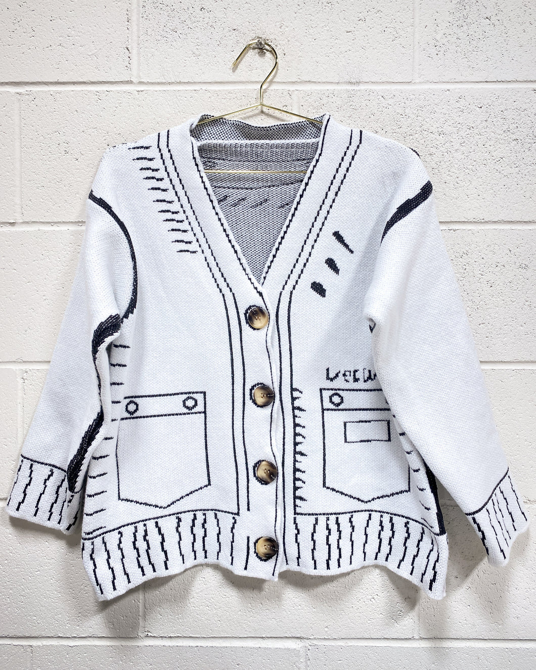 White Pop Art Cardigan