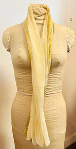 Sheer Golden Ombré Silk Scarf