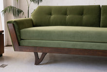 Load image into Gallery viewer, 80&quot; Desmond Walnut Framed Sofa in Olive Green
