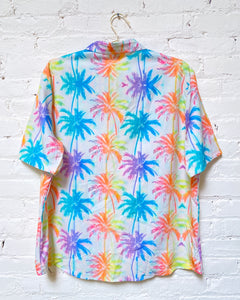 Palm Tree Technicolor Button Up (L)