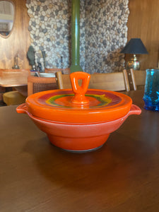 Orange Ceramic Bowl with Lid