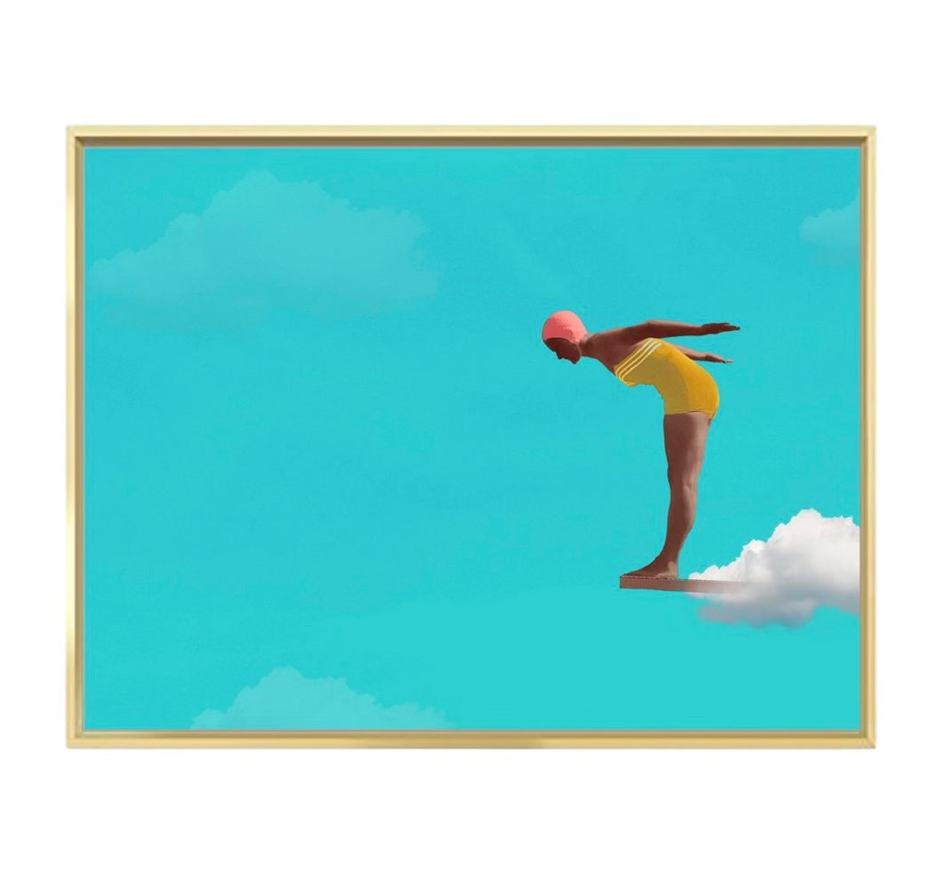 Jumping in Gold Frame