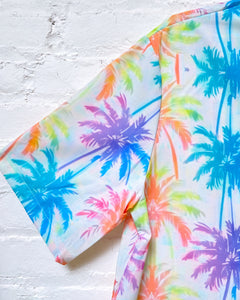 Palm Tree Technicolor Button Up (L)