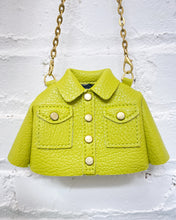 Load image into Gallery viewer, Mini Chartreuse Moto Jacket Purse
