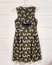 Load image into Gallery viewer, Graphic Olive Green Dress with Pockets and Peekaboo Back(4)
