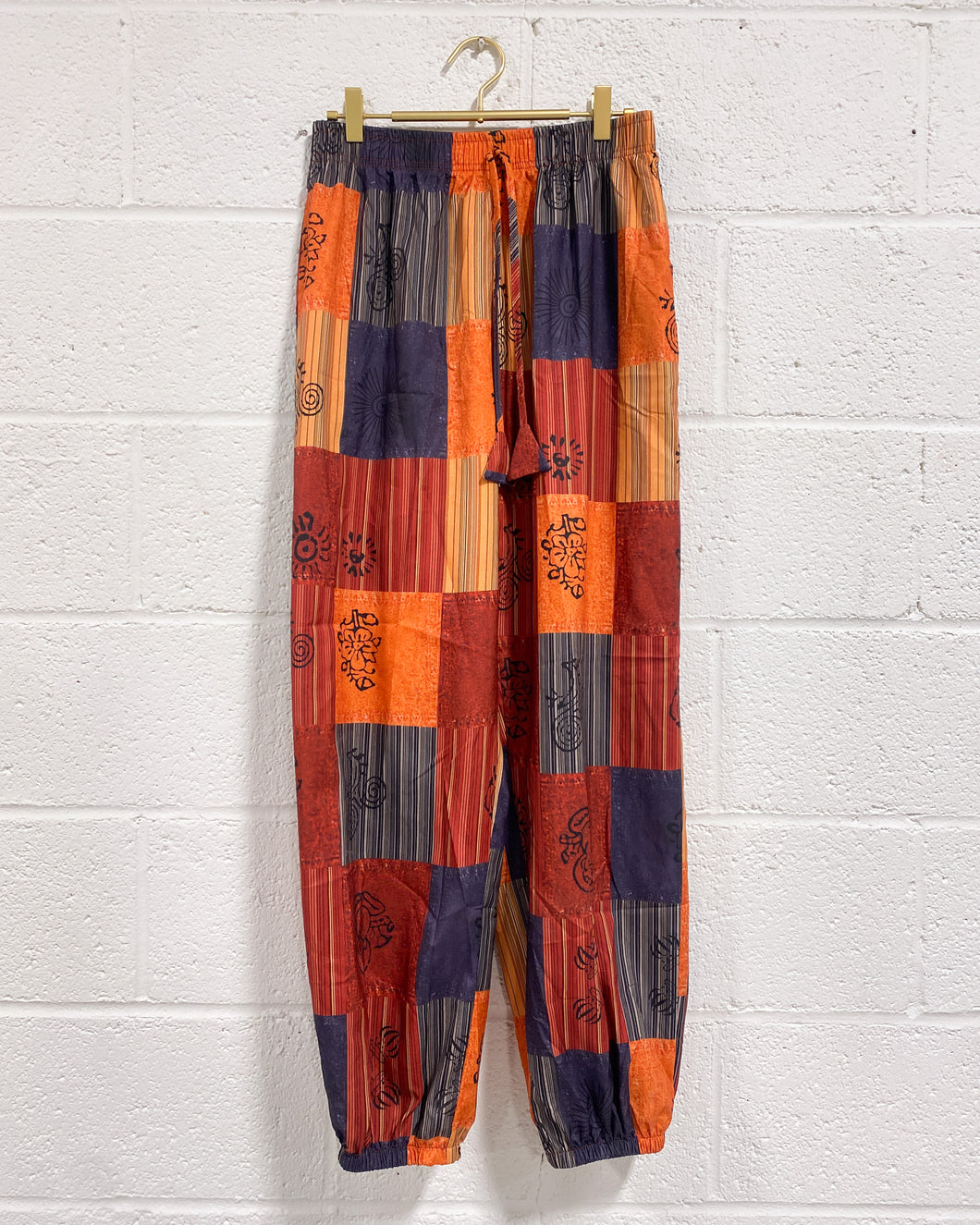 Flowy Graphic Pants in Oranges and Reds