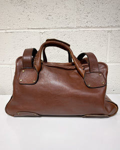 Vintage Brown Leather Overnight Bag