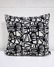 Load image into Gallery viewer, Black and White Graphic Square Pillow
