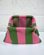 Load image into Gallery viewer, Pink and Green Striped Clutch
