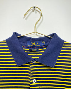 Blue and Yellow Striped Polo Shirt (M)