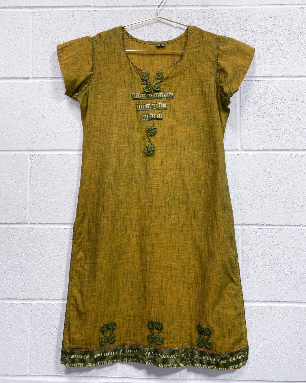 Green Gold Short Sleeve Sari