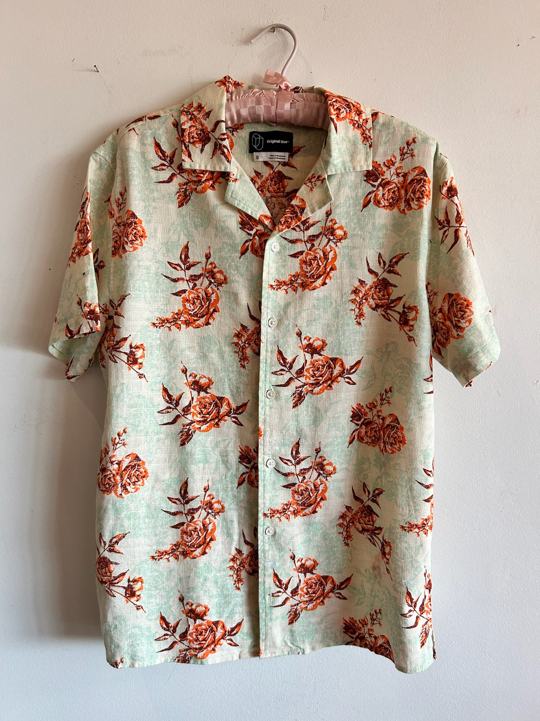 Original Use Hawaiian Orange Rose Shirt