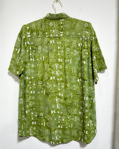 Green Tropical Button Up Shirt (L)