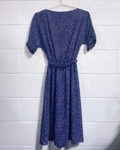 Load image into Gallery viewer, Vintage Navy Blue Polka Dot Dress (10)
