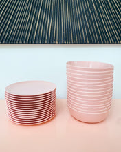 Load image into Gallery viewer, Vintage Bubblegum Pink Melamine Dish-ware - Set of 55
