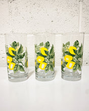 Load image into Gallery viewer, Vintage Set of 3 Lemon Drinking Glasses
