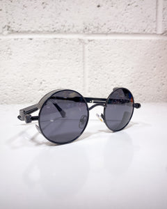 Black Round Sunnies with Wire Detail