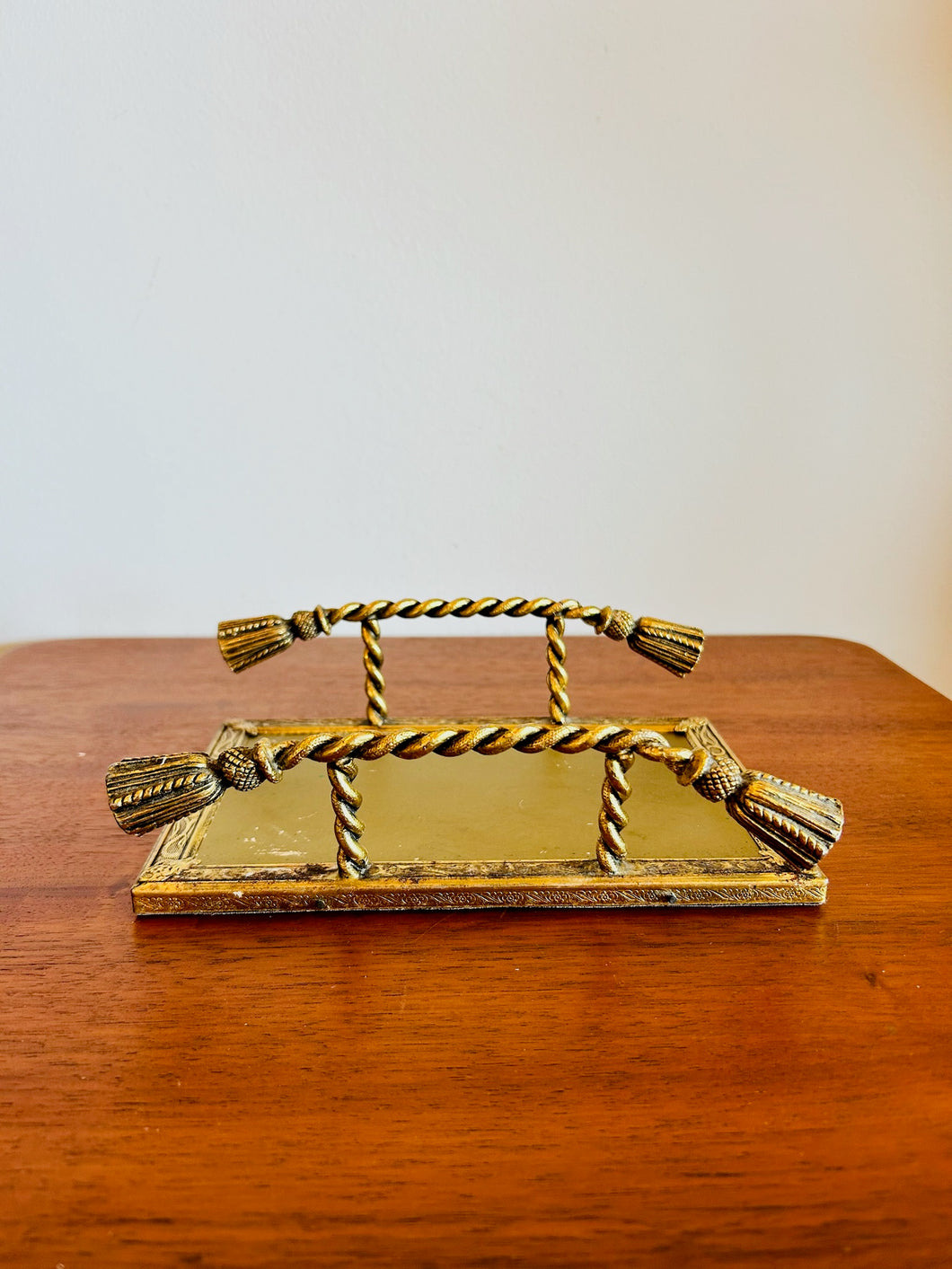 Brass Rope and Mirror Perfume Tray