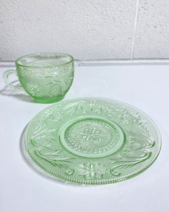 Depression Glass Coffee Cup and Saucer