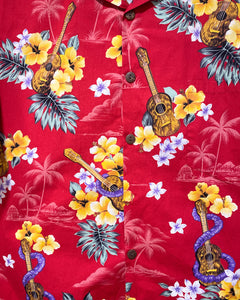 Hilo Hottie Red Ukelele Hawaiian Shirt (M)