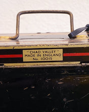 Load image into Gallery viewer, Vintage Metal Hinged Tin Box with Lock and Key - Made in England
