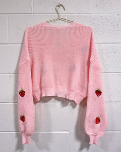 Pink Cardigan with Strawberries (XL)