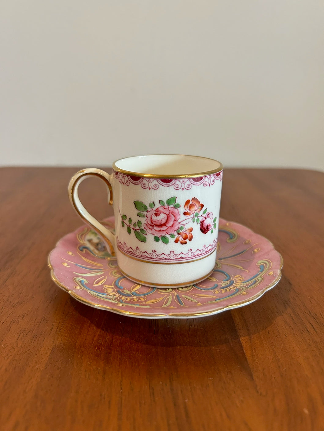 Staffordshire Fine Pink China Tea Cup Set