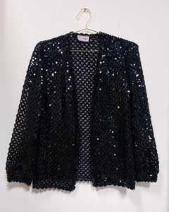 Black Sequin Knit Sweater