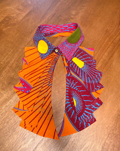 African Print Women’s Button Collar Bowtie