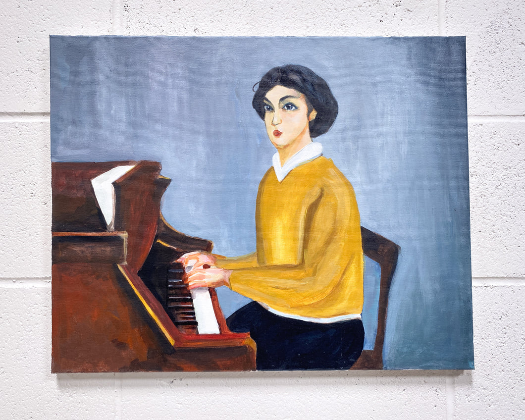 Piano Teacher Oil Painting by VG