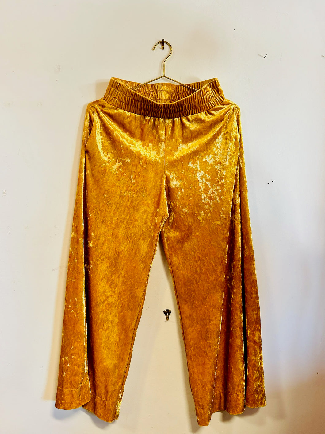 Gold Velvet Flow Pants