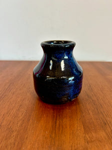 Hand Thrown Blue Pinch Pottery Vase