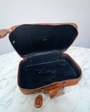 Load image into Gallery viewer, Vintage Faux Brown Leather Suitcase - Small
